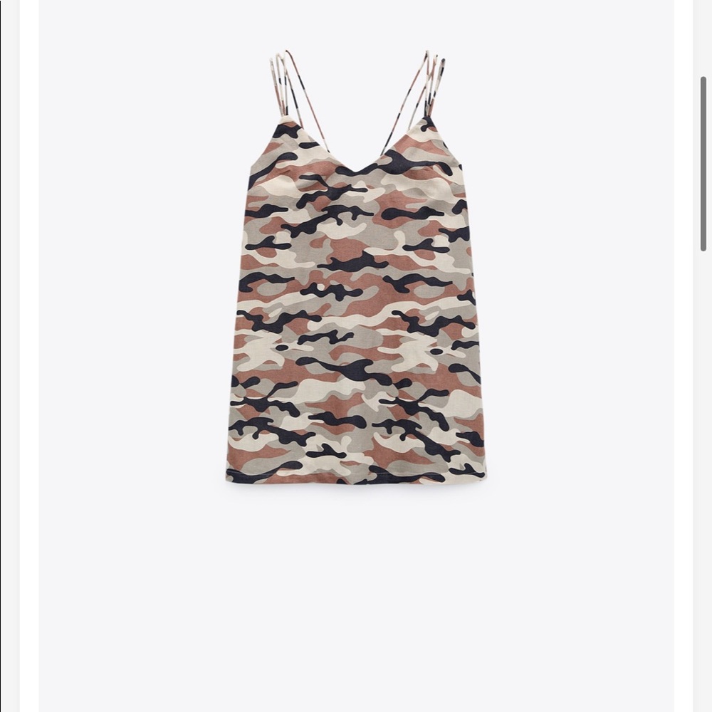 NWT Zara Printed Linen Blend Mini Dress